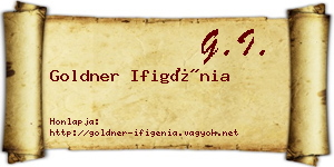 Goldner Ifigénia névjegykártya
